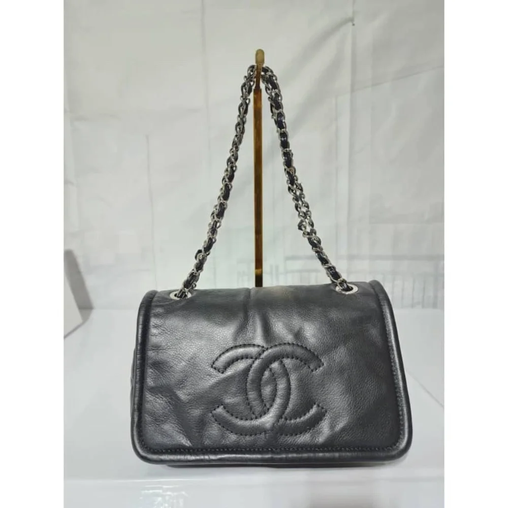Authentic CHANEL Caviar Large Timeless CC Flap Shoulder Bag Black - Picture 1 of 16